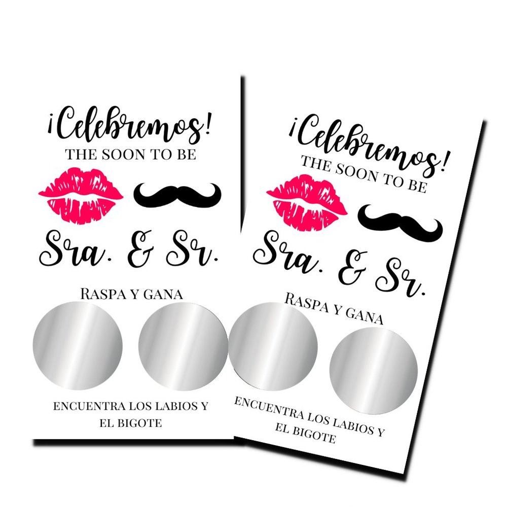 Bachelorette Party - Celebremos - 50 Scratch Off Cards - Bridal Shower Games